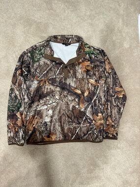 Realtree Men's Brown & Green Camouflage Quarter-Zip Pullover